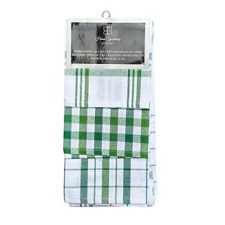 Komplet ścierek kuchennych Ara 3 szt. 45x65 zielona kratka