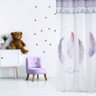 Zasłona gotowa na przelotkach PIÓRO 140x250 Design91 fioletowy