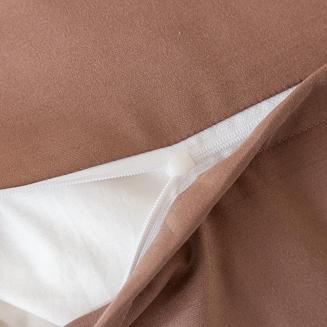 Pościel z falbanką160x200 kremowa brązowa mocha mousse rysowane kwiaty