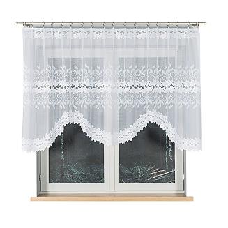 Firanka żakardowa gotowa na żabki BASTIA 250x120 biała