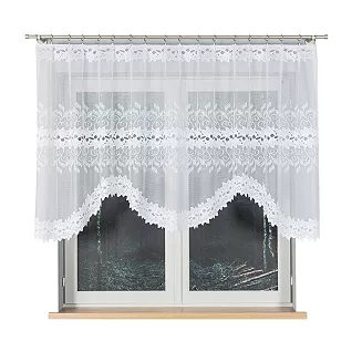 Firanka żakardowa gotowa na żabki BASTIA 250x120 biała