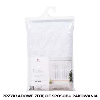 Firanka żakardowa gotowa na żabki BASTIA 250x120 biała