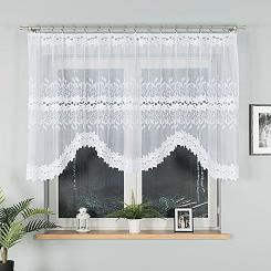 Firanka żakardowa gotowa na żabki BASTIA 250x120 biała