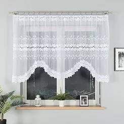 Firanka żakardowa gotowa na żabki BASTIA 250x120 biała