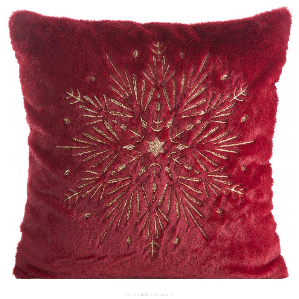 Poszewka dekoracyjna świąteczna 45x45 Eurofirany bordowy