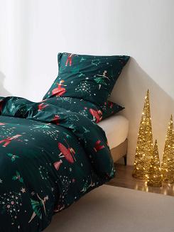 Zielona Świąteczna Pościel z Mikrofibry z Nadrukiem 160x200 Nutcracker and Ballet