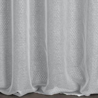 Firana gotowa na przelotkach LOARA 300x250 Eurofirany białoa srebrny nadruk