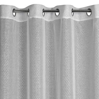 Firana gotowa na przelotkach LOARA 300x250 Eurofirany białoa srebrny nadruk