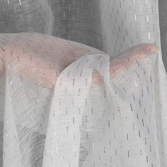 Firana gotowa na przelotkach LOARA 300x250 Eurofirany białoa srebrny nadruk