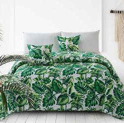 Narzuta dekoracyjna PALMS 220x240 pikowana zielona w liście