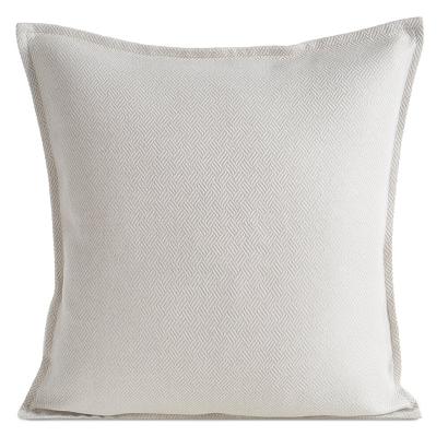 Poszewka dekoracyjna LUNA 45x45 Eurofirany kremowa żakardowy wzór ozdobna wypustka