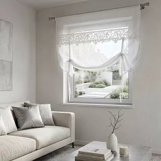 Firana gotowa na taśmie BUENA 140x120 Eurofirany biały