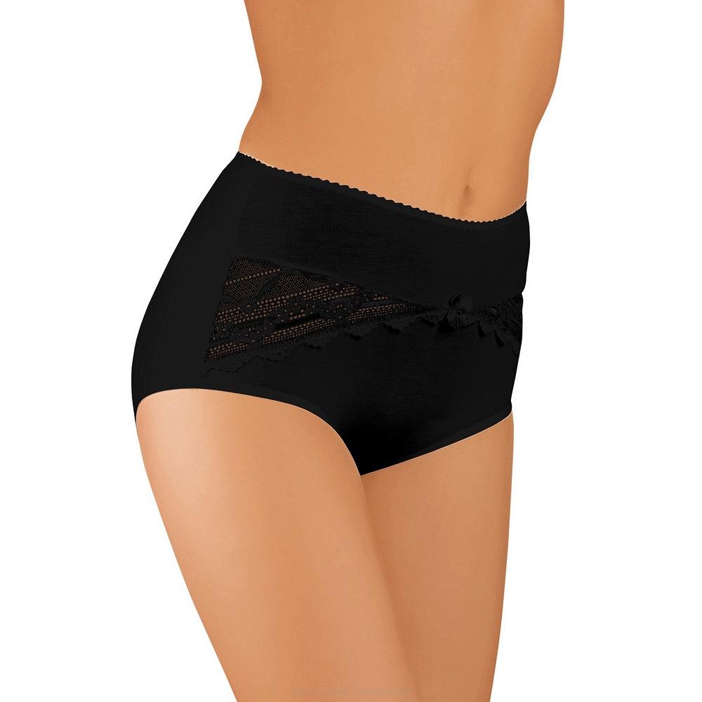 Figi damskie z wysokim stanem i koronką Babell kod 004 czarne