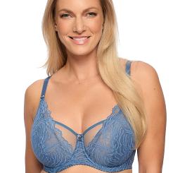 Biustonosz balkonetka z koronką Soft Jessia 1229 miękki niebieski