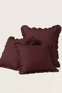 Poszewka do pościeli z falbanką RUFFY PREMIUM 70x80 brązowa