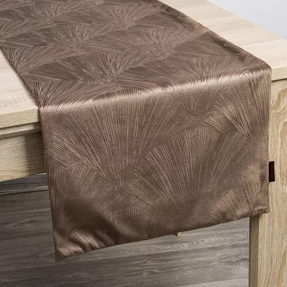 Bieżnik dekoracyjny GOJA 40x140 Pierre Cardin Eurofirany brązowy w liście miłorzębu