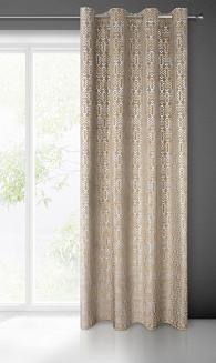 Zasłona gotowa na przelotkach LAURA 140x250 Eurofirany beżowy/złoty