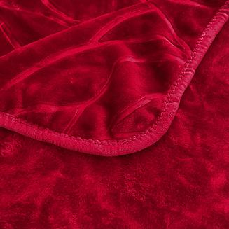 Koc akrylowy tłoczony LIV 160x200 gruby ciepły bordowy