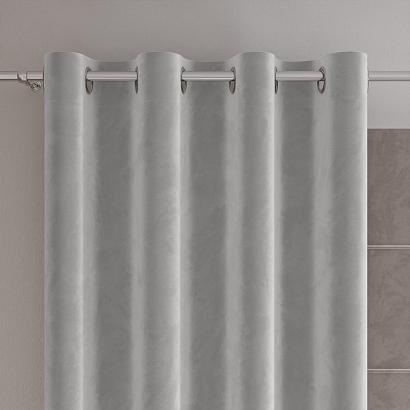 Zasłona gotowa na przelotkach VELVI 140x230 pastelowa szara