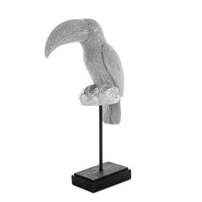 Figurka dekoracyjna ELDO Eurofirany tukan srebrna