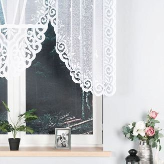 Firanka żakardowa gotowa na żabki RENATA 250x120 biała