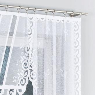 Firanka żakardowa gotowa na żabki RENATA 250x120 biała