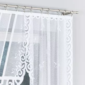 Firanka żakardowa gotowa na żabki RENATA 250x120 biała
