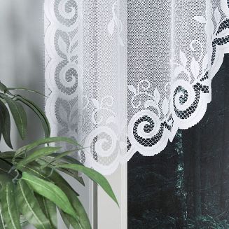 Firanka żakardowa gotowa na żabki RENATA 250x120 biała