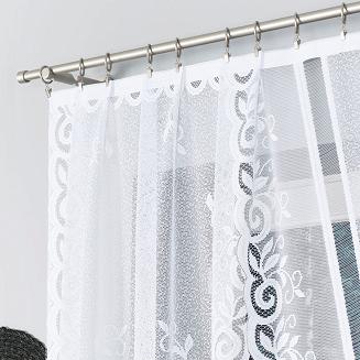 Firanka żakardowa gotowa na żabki RENATA 250x120 biała