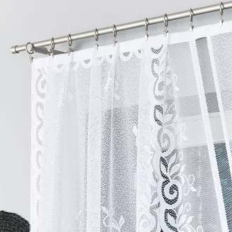 Firanka żakardowa gotowa na żabki RENATA 250x120 biała