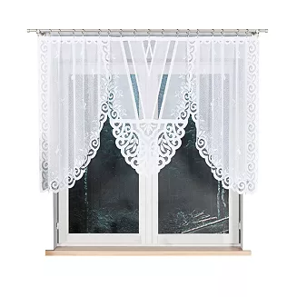 Firanka żakardowa gotowa na żabki RENATA 250x120 biała