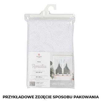 Firanka żakardowa gotowa na żabki RENATA 250x120 biała