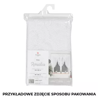 Firanka żakardowa gotowa na żabki RENATA 250x120 biała