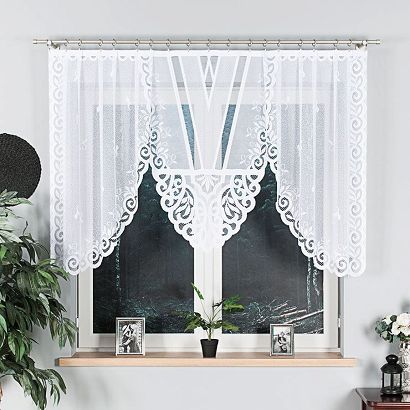 Firanka żakardowa gotowa na żabki ROZALIA 250x120 biała
