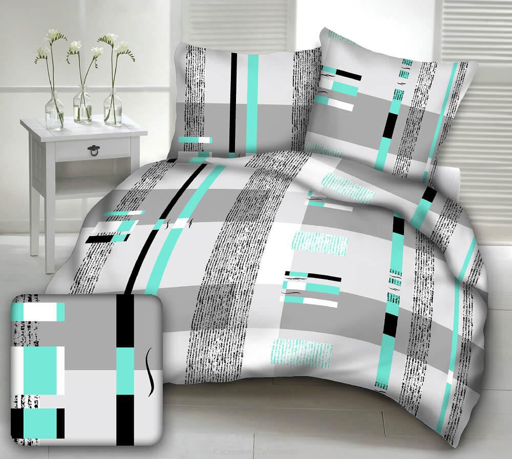 Pościel z kory 160x200 wzór miętowe klawisze