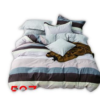 Pościel satynowa 160x200 wzór poprzeczne pasy 1527