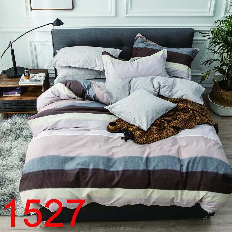 Pościel satynowa 160x200 wzór poprzeczne pasy 1527