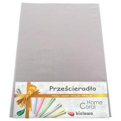 Prześcieradło bawełniane bez gumki 160x200 rubin szare