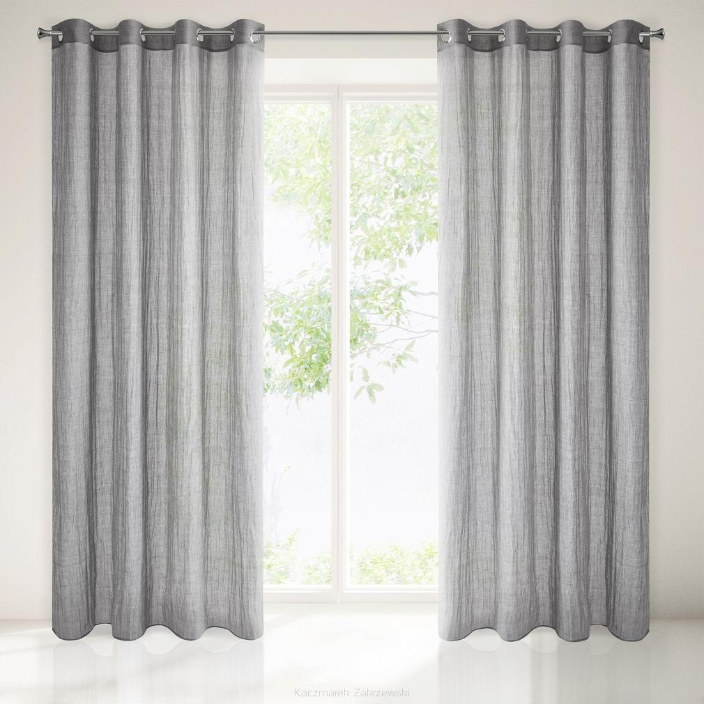 Zasłona gotowa na przelotkach ZUHAL 140x250 Eurofirany szary