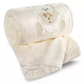 Koc Pierre Cardin BABY4 80x110 Pierre Cardin Eurofirany beżowy biały gwiazdki miś