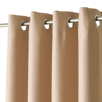 Zasłona gotowa typu blackout na przelotkach DONA 140x250 chłodny jasny beż