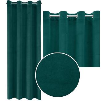 Zasłona gotowa na przelotkach MILO 140x250 Eurofirany ciemnozielona