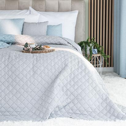 Narzuta dekoracyjna MOLLY 170x210cm pikowana strukuralna jasnoszara