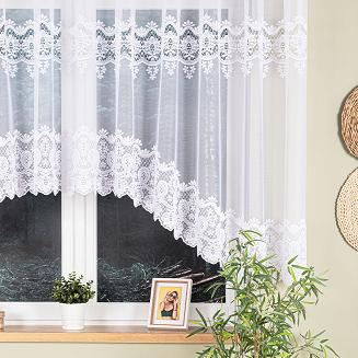 Firanka żakardowa gotowa na żabki DARIA 400x140 biała