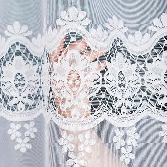 Firanka żakardowa gotowa na żabki DARIA 400x140 biała