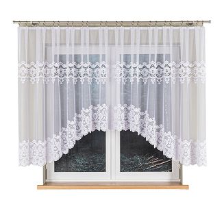 Firanka żakardowa gotowa na żabki DARIA 400x140 biała