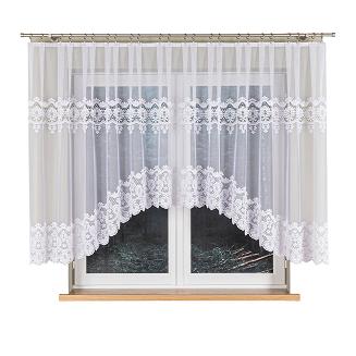 Firanka żakardowa gotowa na żabki DARIA 400x140 biała