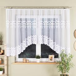 Firanka żakardowa gotowa na żabki DARIA 400x140 biała