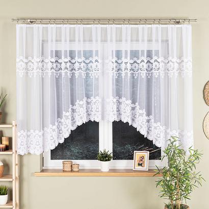 Firanka żakardowa gotowa na żabki DARIA 400x140 biała