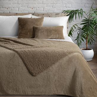 Poszewka dekoracyjna NINA 45x45 Eurofirany beżowa futrzana i puszysta